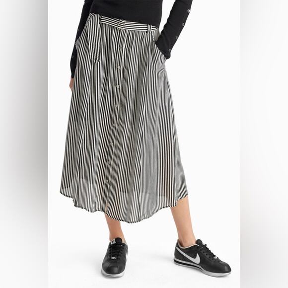 A.L.C. Silk Striped Skirt 2 - Picture 1 of 11